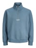 Jack & Jones Sweatshirt mit halbem Reißverschluss in Blue Mirage