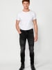 KOROSHI Jeans Biker Skinny Fit in Schwarzer Denim