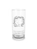 Mr. & Mrs. Panda Wasserglas Hund Blumen mit Spruch in Transparent