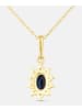Diamant L'éternel Kette mit Anhänger, mit schwarzer Saphir, 375 Gelbgold
