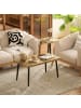 HOMCOM Couchtisch Set-90L x 50B x 45H cm-Naturholz