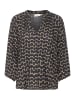 Kaffe Langarm-Bluse KAsigrid Regular fit in Midnight/ Sand Graphic Dot