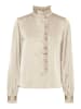 Vero Moda Business Satin Bluse Elegantes Volant Hemd VMADJURE in Beige