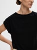 SELECTED FEMME T-Shirt Fledermausärmeln U-Boot Ausschnitt in Schwarz