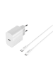 Devia Devia Wandladegerät Smart PD GaN 30W 1x USB-C weiß + Kabel USB-C