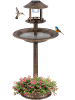 COSTWAY Vogeltränke mit Solarleuchte in Bronze