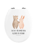 Mr. & Mrs. Panda Motiv WC Sitz Bär und Hase Umarmen mit Spruch in Weiß