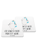 Mr. & Mrs. Panda Drink Coaster Einhorn Fitness mit Spruch in Weiß