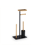 relaxdays WC Garnitur in Schwarz/ Natur - (B)30 x (H)65 x (T)20 cm