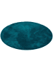 Pergamon Hochflor-Teppich Silky Rund in petrol