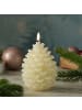 MARELIDA LED Kerze Tannenzapfen Echtwachs H: 15,5cm in creme