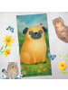 Mr. & Mrs. Panda Badhandtuch Mops Design ohne Spruch in Grau Pastell