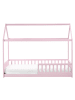 Beliani Kinderbett COSSAYE in Rosa - (W) 98 x (H) 161 x (L) 208 cm