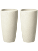 Beliani 2-tlg Outdoor Blumentopf ABDERA in Beige