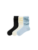 MUNADUNA 3er-Pack Faltende Lange Socken-Farb-Mix