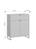 Feldmann-Wohnen Highboard Caseres weiß | schwarz 80 / 38 / 96cm