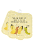 Mr. & Mrs. Panda Topfuntersetzer Raupe Schmetterling mit Spruch in Gelb Pastell