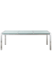 Beliani Esstisch GROSSETO in Transparent/Silber - (W) 100 x (H) 74 x (L) 220 cm