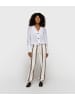 10Days V-Neck Cardigan aus Mesh in White
