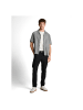 TOM TAILOR Denim Halbarmhemd in black greyish stripe