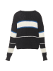 myMo Damen Pullover in SCHWARZ WOLLWEISS TÜRKIS