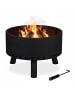 relaxdays Feuerschale in Schwarz - Ø 58,5 cm