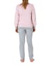 NORMANN Frottee Pyjama langarm Bündchen Schlafanzug Herz - 71576 in Rosa