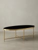 KADIMA DESIGN Couchtisch Glastisch | Glas/Gold, 110x56cm, Oval