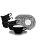 Seltmann Weiden 6er Set Kaffeetassen mit Untertassen Life Fashion in 240 ml in Glamorous Black