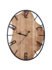 Beliani Wanduhr MEYNES in Schwarz/Heller Holzfarbton - (W) 46 x (H) 60 x (L) 0.5 cm