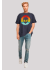 F4NT4STIC Heavy Oversize T-Shirt Alien Retro Sonnenuntergang in marineblau