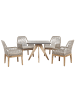 Beliani 9-tlg Gartentisch Set OLBIA in Grau/Beige/Braun