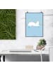 Mr. & Mrs. Panda Poster Einhorn Sternenhimmel ohne Spruch in Blau Pastell