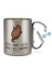 Mr. & Mrs. Panda Tasse Otter Umarmen mit Spruch in Silber