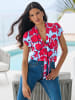 Heine Kurzarm-Bluse in erdbeere-eisblau-bedruckt