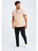 Leif Nelson Herren T-Shirt Polo Herren T-Shirt Polo LN-55610 in beige