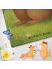 Mr. & Mrs. Panda Saunatuch Hund Blume Design mit Spruch in Grau Pastell