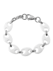 Adeliás Damen Armband aus Edelstahl 21 cm in weiß