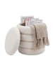 FineBuy Hocker und Sitzsäcke in Beige / Stoff / 40x40x45