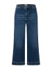 More & More lässige, verkürzte Wide-Leg-Jeans in dark blue denim