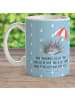 Mr. & Mrs. Panda Kaffeebecher Seeigel mit Spruch in Blau Pastell