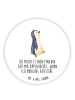 Mr. & Mrs. Panda Rund Magnet Pinguin mHerzieren mit Spruch in Weiß