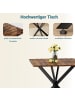 ABRIHOME Beistelltisch in Braun mit X Gestell Holzoptik Metallbeinen 80x80x75 cm