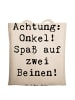 Mr. & Mrs. Panda Schultertasche Spruch Spaßiger Onkel mit Spruch in Creme