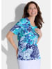 GOLDNER Shirt in türkis / weiß / blau / gemustert