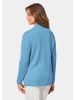 GOLDNER Kurzgröße:  Kaschmirpullover mit Kragen & Ziernaht in himmelblau