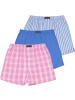 normani 3 Stück Herren Web Boxershorts in Blau/Pink