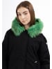 myMo Damen Winterjacke in Schwarz Grün