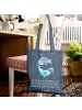 Mr. & Mrs. Panda Jutetasche Walfisch Thunfisch mit Spruch in Indigo Blue