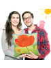 Mr. & Mrs. Panda Kissen 40x40 Blume Mohnblume Design ohne Spruch in Weiß
